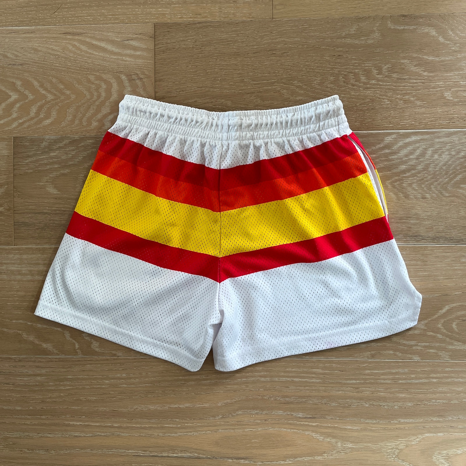 Ryoko Rain Unisex Men's Women's Varsity Retro Striped Mesh Jersey Shorts — image 2 of 4